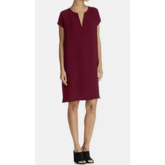 Theory Saturnina Shift Dress M Medium Burgundy Wine NEW - Picture 1 of 9